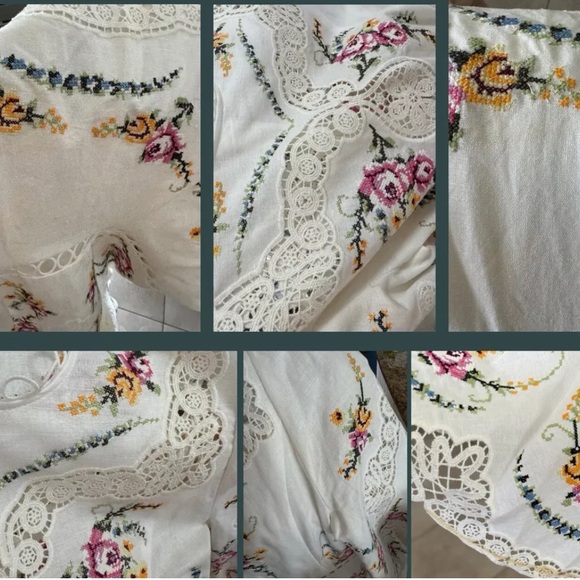 ZIMMERMANN Allia cross-stitched linen+cotton blend mini dress Size US 4 NWT - Picture 9 of 16